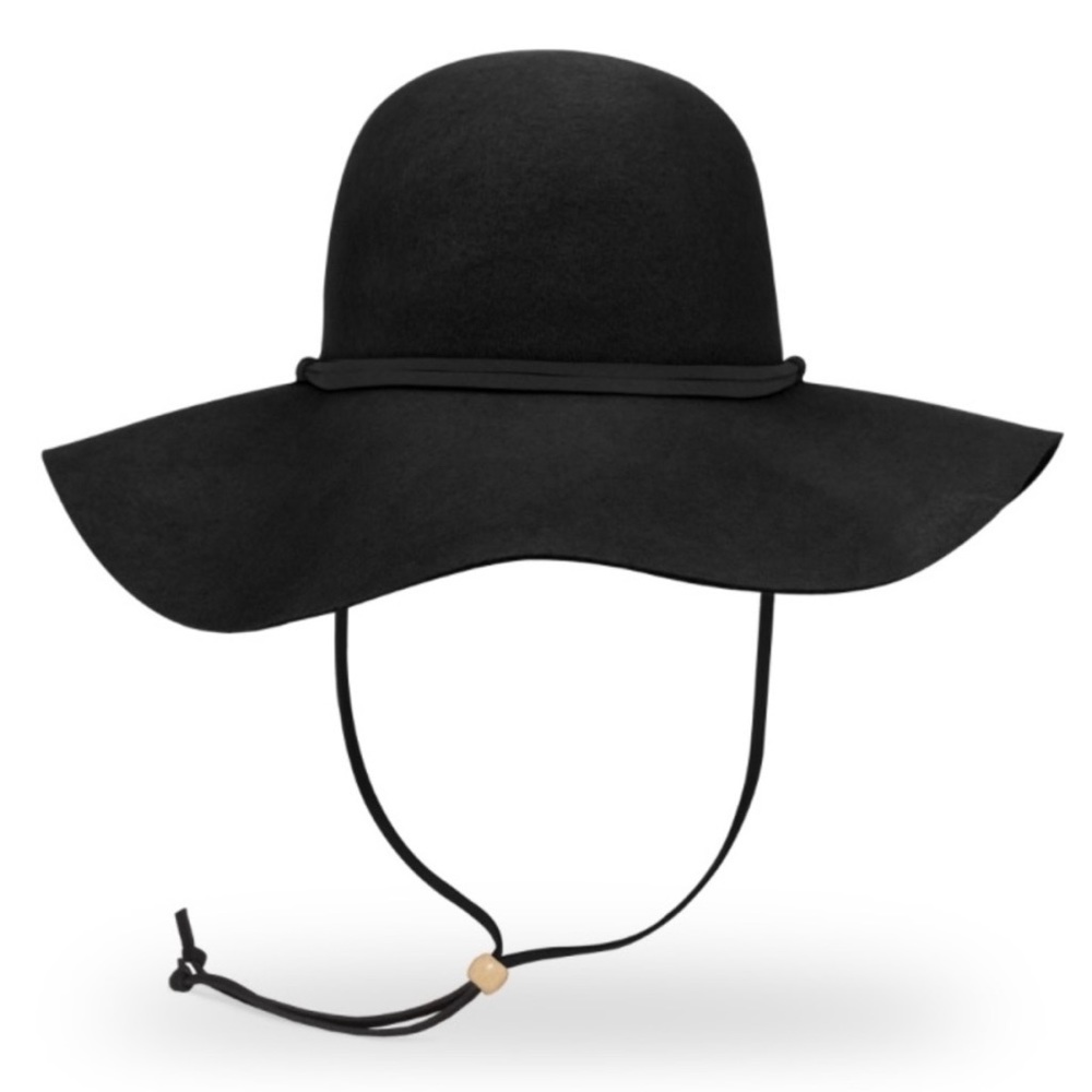 Sunday Afternoons Vivian hat, raven black wool felt UPF50 one size floppy brim